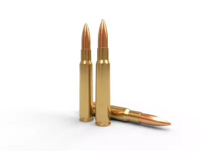 77x58mm Arisaka Ammo Low-poly 3D model