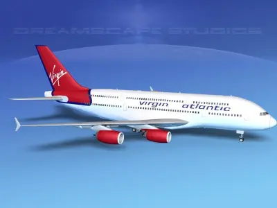 Airbus A380-800 Virgin Atlantic 3D model