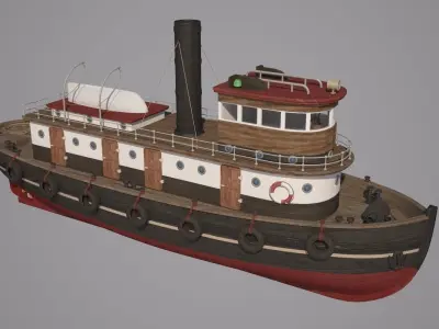 Wooden Rat Tugboat 3D model