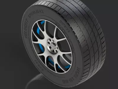 Velocity Speed Max Tire with Racer Rim Free 3D print model