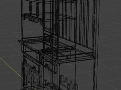 Antique Hutch Free 3D model