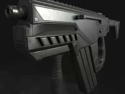 Submachine Gun M24 R Retexurted Low-poly 3D model