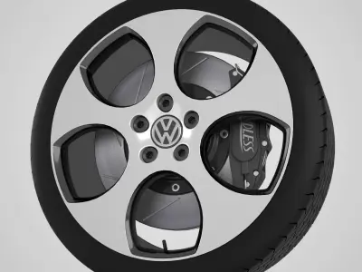 Volkswagen Golf Gti Rim 3D model