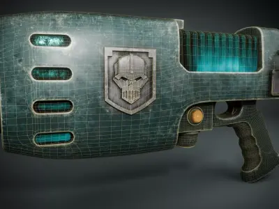 Plasma Gun Low-poly 3D model get