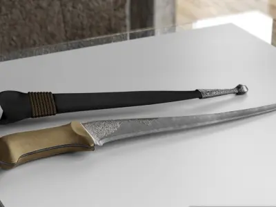 PESH-KABZ samurai sword 3D model