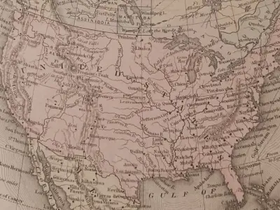 1800 Map of North America Low-poly 3D model