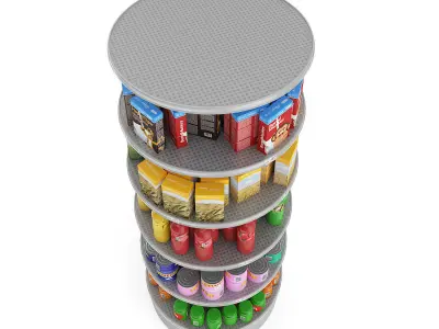 Round Market Shelf 3D model