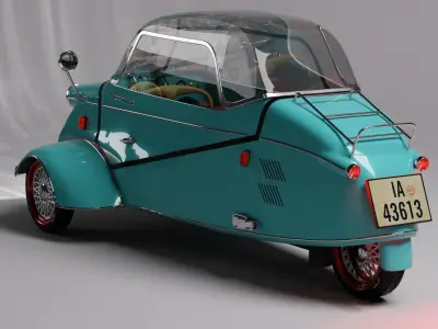Messerschmitt Kabienenroller Low-poly 3D model