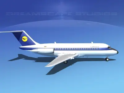 Douglas DC-9-15 Lufthansa 3D model