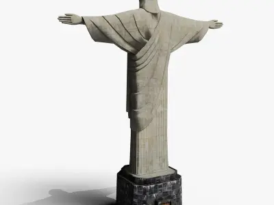 Christ statue Low-poly 3D model