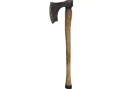 Wooden Axe - Game Ready PBR Prop FBX GLTF OBJ Blend 3D model