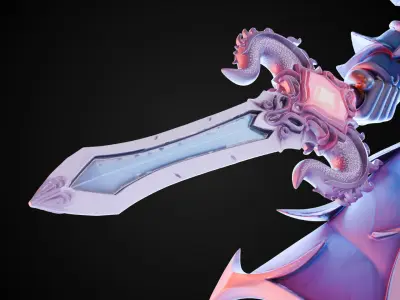Stylized Sword - Dragonsoul Edge Eternaflare - Game Ready 3D model