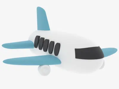 Cartoon Airplane 1 3D model