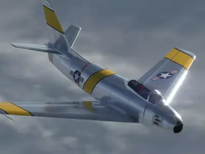 F-86 Sabre USAF Clean Low-poly 3D model