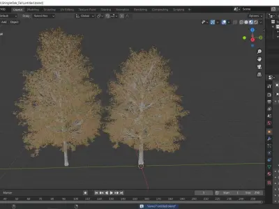  2diffrent tree ShingleOak Fall  2 trees Models in the scene Free 3D model