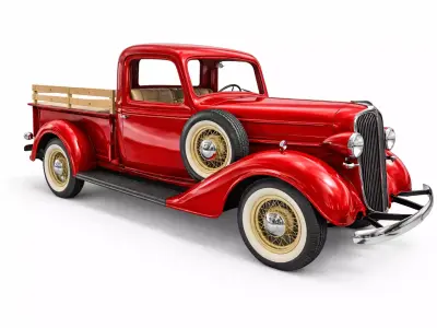 1930s Farm Style Pickup Truck Vintage Utility Vehicle 3D model
