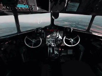 DC3 C-47 World War 2 Airplane Cockpit  Low-poly 3D model