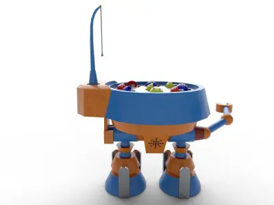 Fishing Robot Low-poly 3D model