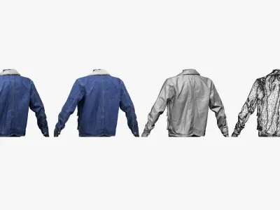 001282 jeans blue jacket Low-poly 3D model