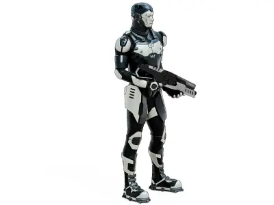 MECHA SOLDIER-D  Rigged for Unreal Engine - Unity - MIXAMO  3D model