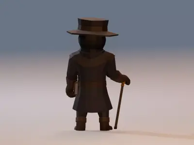 UNRIGGED VERSION LOW-POLY PLAGUE DOCTOR Low-poly 3D model