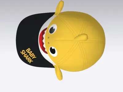 Baby Shark cap clo3d Low-poly 3D model