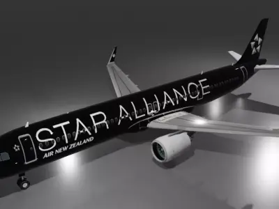Air New Zealand star alliance airbus a321neo  Low-poly 3D model