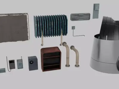 sci-fi post apocalyptic props 3D model