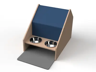 Cat House with Bowl Free low-poly 3D model