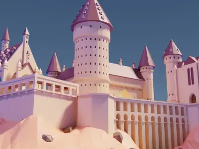 Castle Blender Lowpoly Isometric Low-poly 3D model