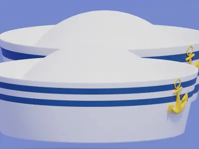 Navy Sailor Hat 3D model