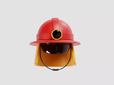 Firefighter Helmet  Low-poly 3D model