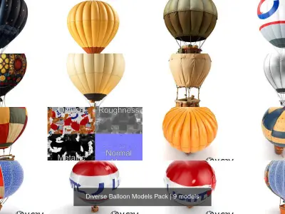 Diverse Balloon Models Pack 3D Model Collection
