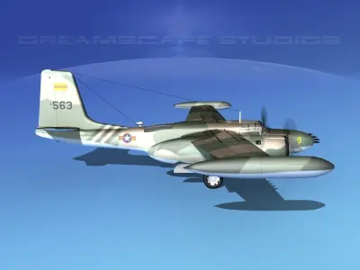 Douglas A-26K Invader S Vietnam 3D model