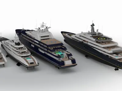 Collection yacht Bay Sixth 3D model
