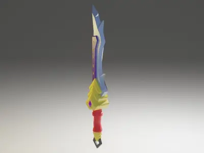 Fantasy Cartoon Sword Low-poly 3D model