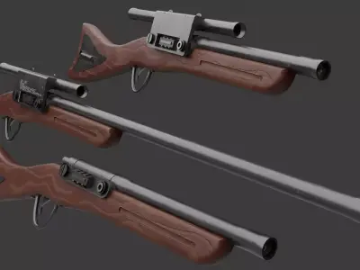 BE-29 Blaster Rifle Low-poly 3D model