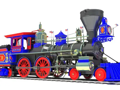 Jupiter Steam Locomotive 3D model
