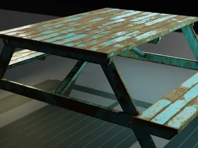 Picnic Table Free low-poly 3D model get