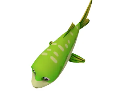 Apollo Shark Minnow Fish Cartoon Animated Low-poly 3D model