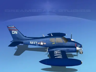 Cessna U-3B Blue Canoe V12 3D model