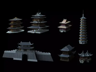 Ancient Chinese Architecture 01 3D model