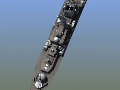 Sovremenny Destroyer Low-poly 3D model