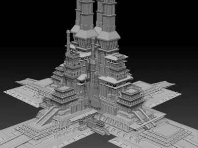 Philistine Empire City Cliffs 2  3D model