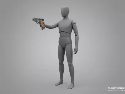 low poly sci-fi gun Low-poly 3D model purchase
