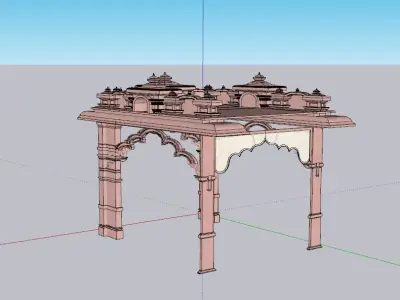 indian jodhpuri stone chatri  Low-poly 3D model