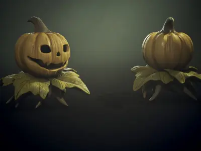 Pumpking Monster1 - Game Ready Low-poly 3D model Low-poly 3D model