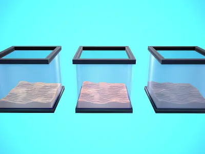 FISH TANK 01 CARTOON STYLIZED Low-poly 3D model