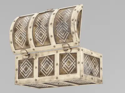 Treasure Chest Low-poly 3D model