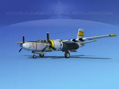 Douglas A-26B Invader V02 USAAF 3D model